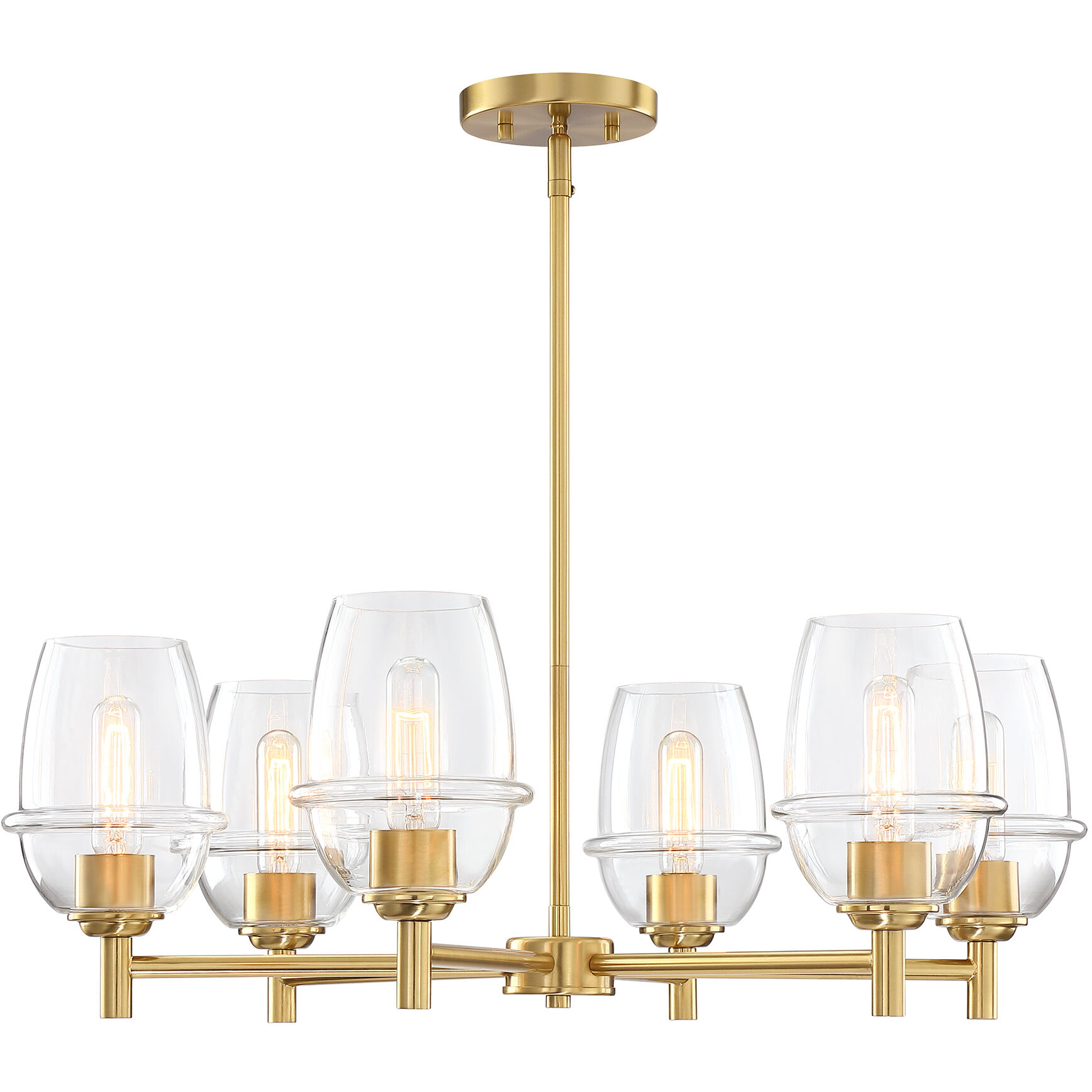 Summer Jazz 6 Light 28 inch Brushed Gold Chandelier Ceiling Light