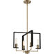Chicago PM 4 Light 18 inch Old Satin Brass Chandelier Ceiling Light