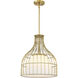 Evensong LED 15.75 inch Brushed Gold Pendant Ceiling Light
