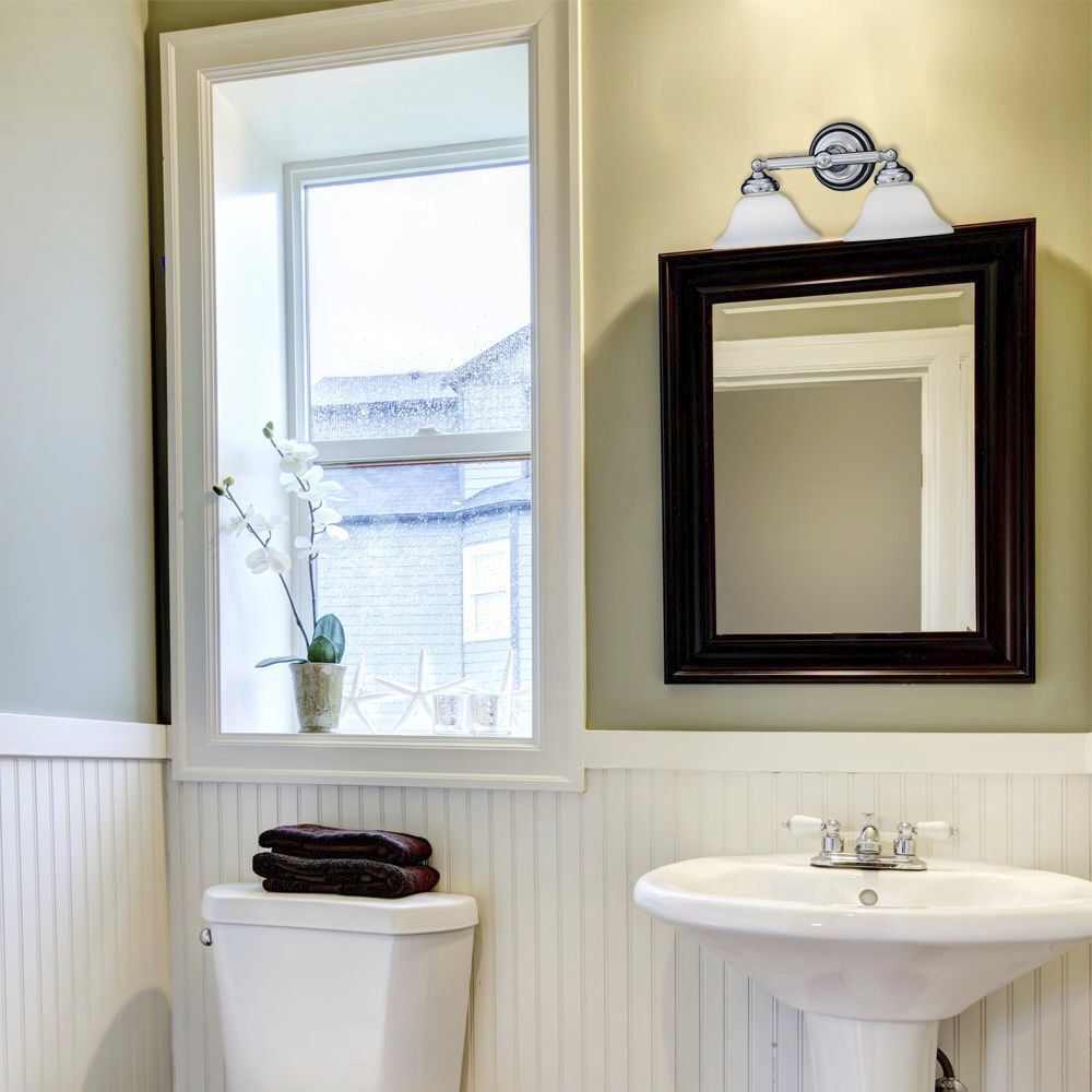 Opal Essence 2 Light 18 inch Chrome Bath Bar Wall Light