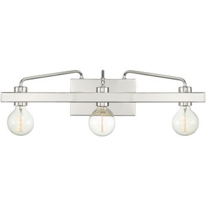Ravella 3 Light 24 inch Polished Nickel Bath Bar Wall Light