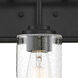 Logan 3 Light 24.5 inch Matte Black Bath Bar Wall Light