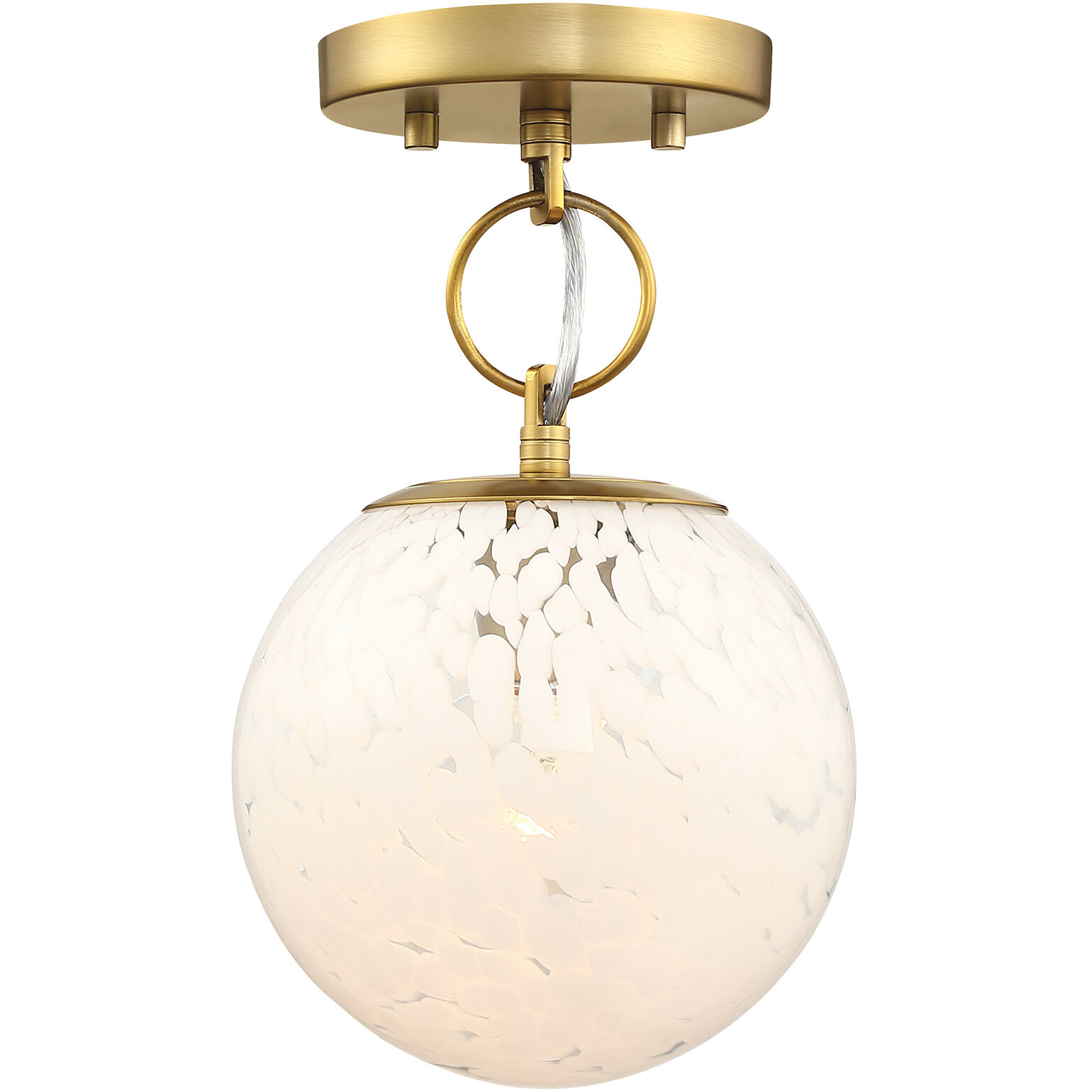 Wine Flower 1 Light 7 inch Brushed Gold Semi Flush Mount Ceiling Light