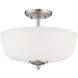Darcy 3 Light 16 inch Brushed Nickel Semi-Flush Ceiling Light