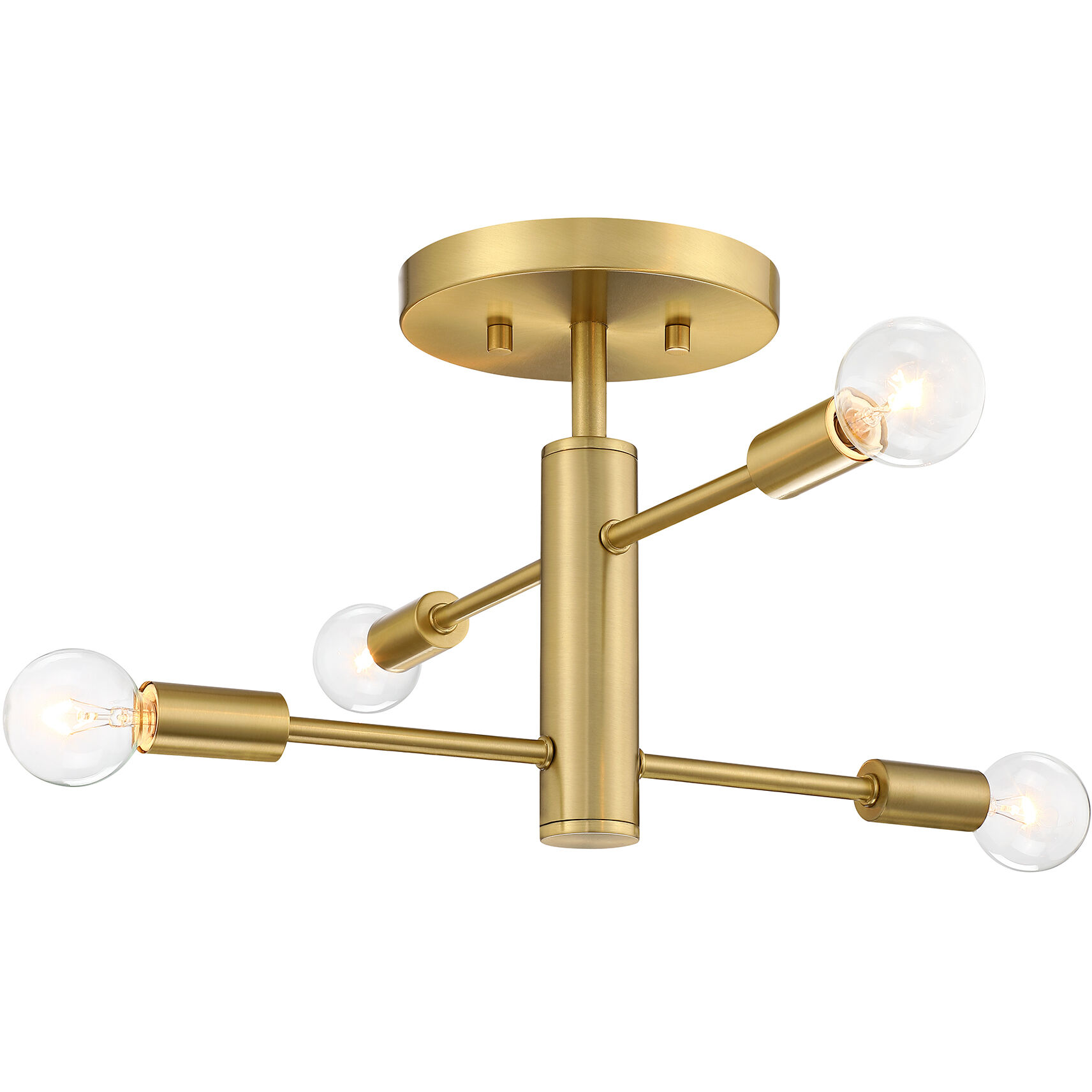 Arlo 4 Light 14.25 inch Brushed Gold Semi Flush Mount Ceiling Light