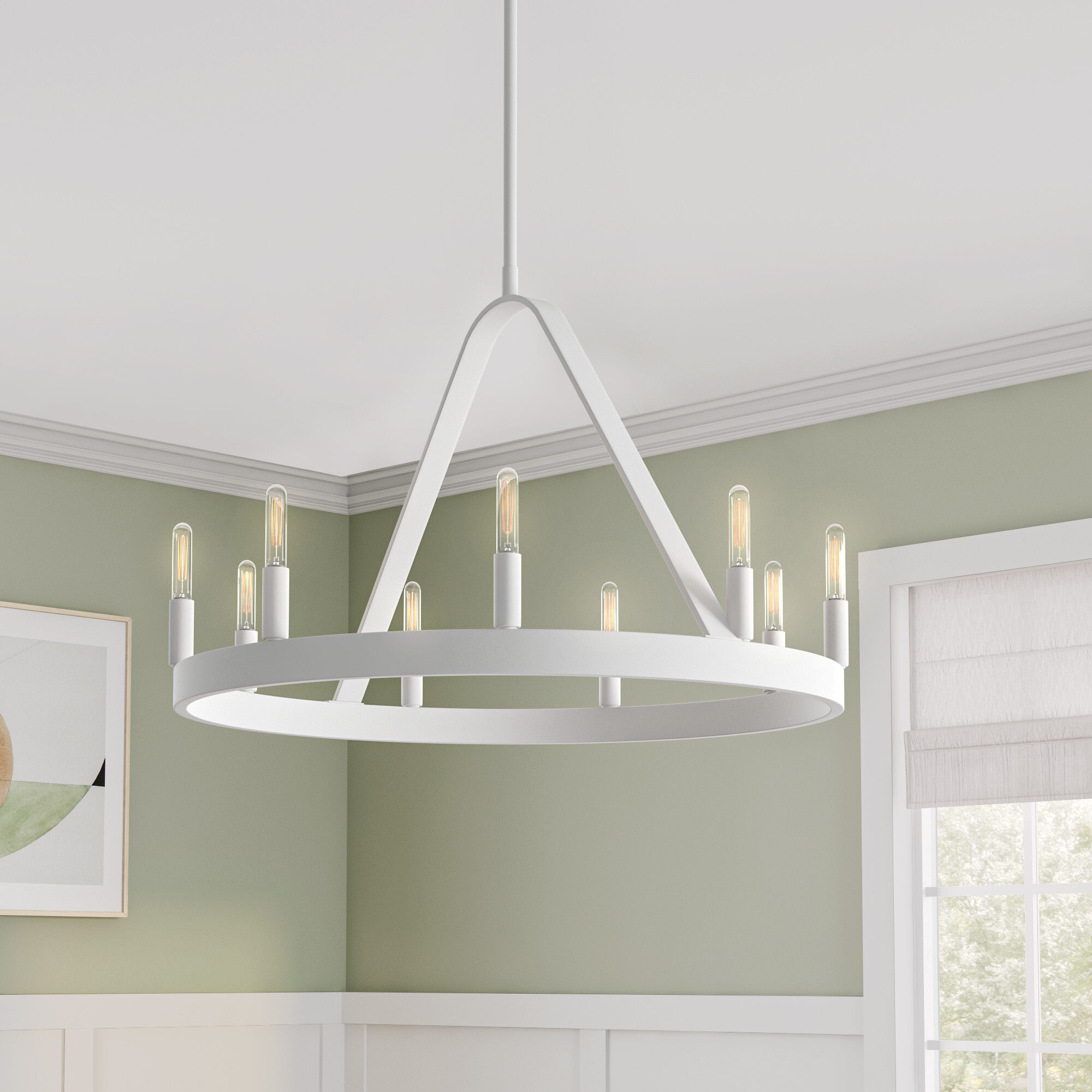 Carousel 10 Light 18 inch Matte White Chandelier Ceiling Light