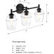 Summer Jazz 3 Light 24 inch Matte Black Vanity Light Wall Light