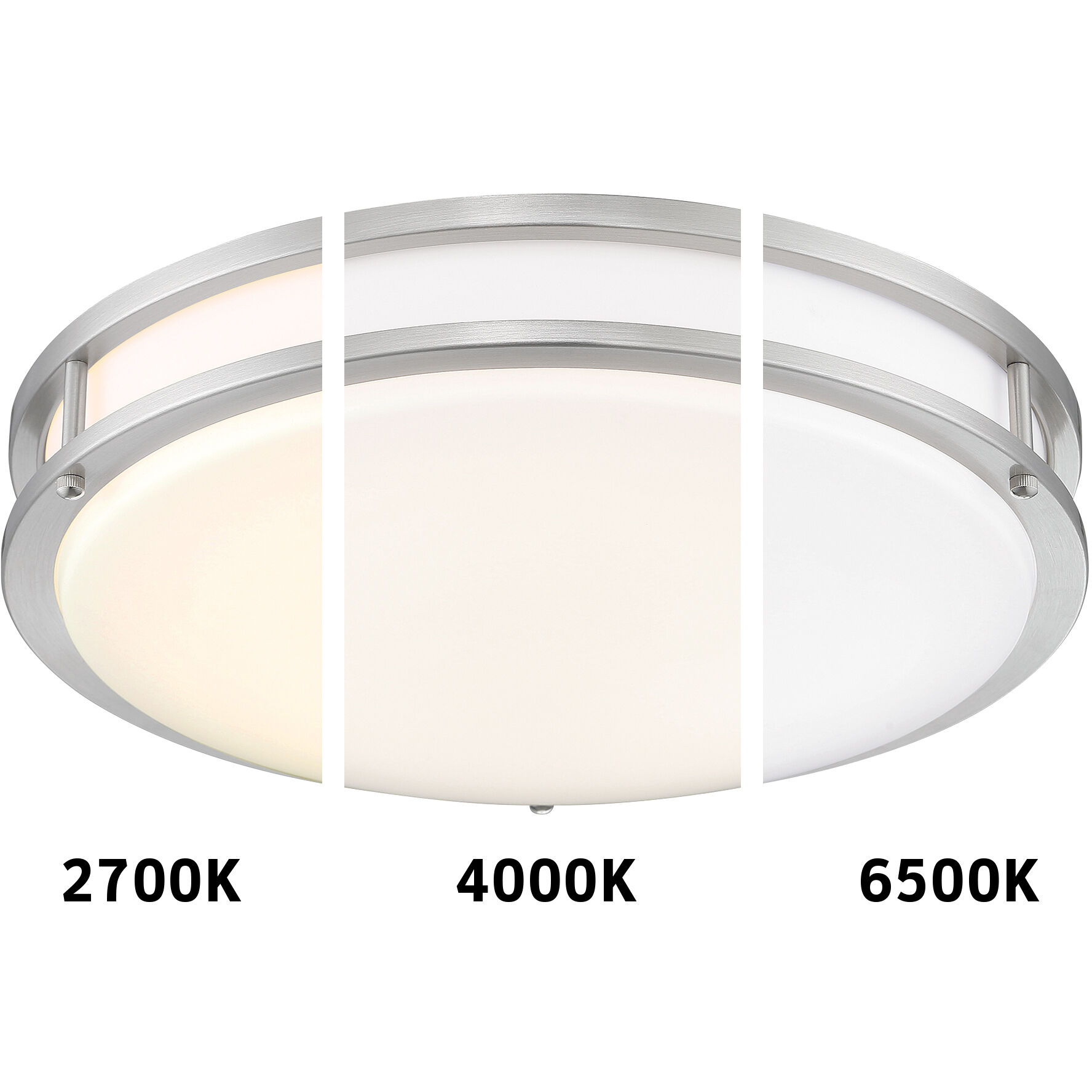 EnviroLite LED 16 inch Brushed Nickel Smart Flush Mount Ceiling Light