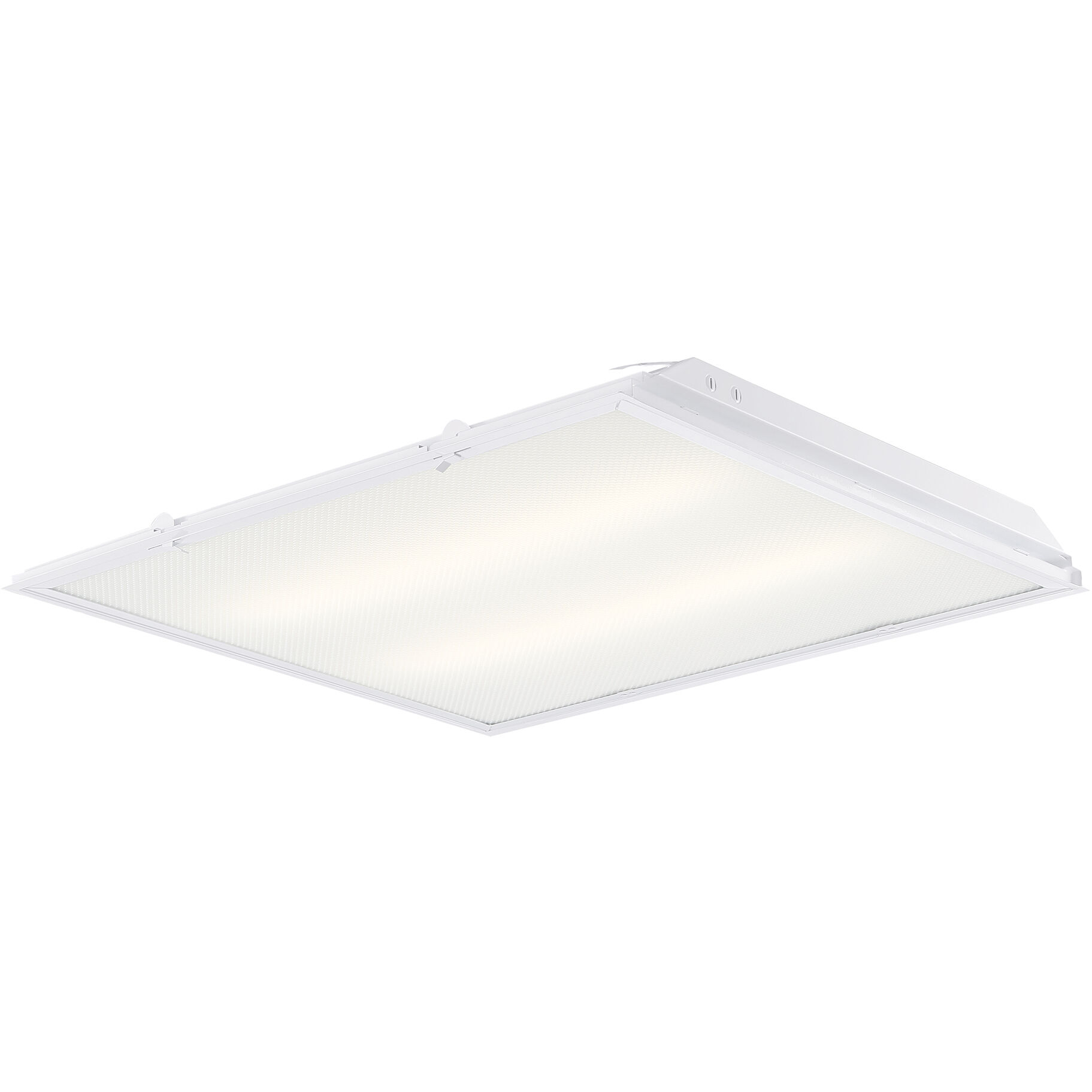 EnviroLite LED 24 inch White Troffer Ceiling Light, Shallow Prismatic Lens