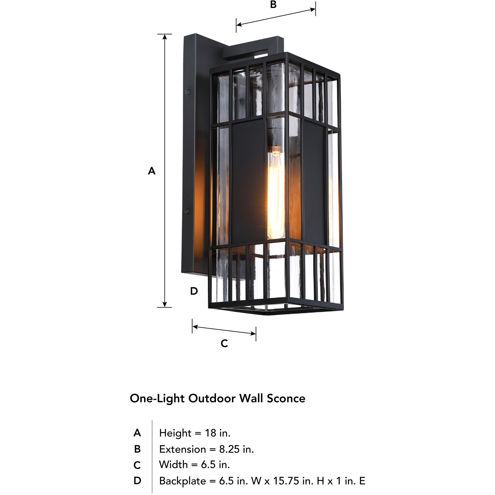 Edgehill LED 18 inch Black Outdoor Wall Sconce