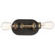 Miles 2 Light 16 inch Vintage Bronze Bath Bar Wall Light