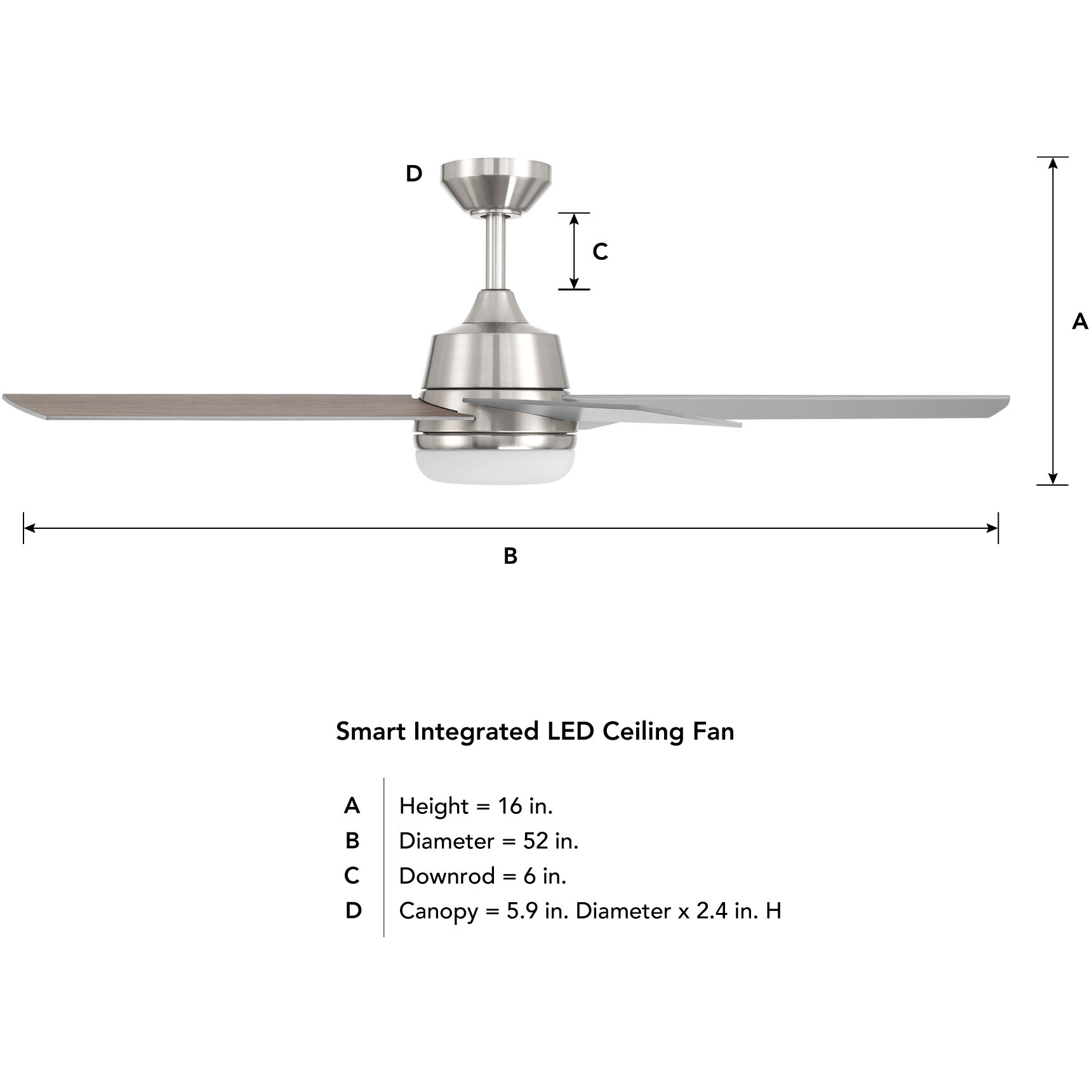 Designers Fountain FS-ATR52RGB-BN Astrea 52 inch Brushed Nickel