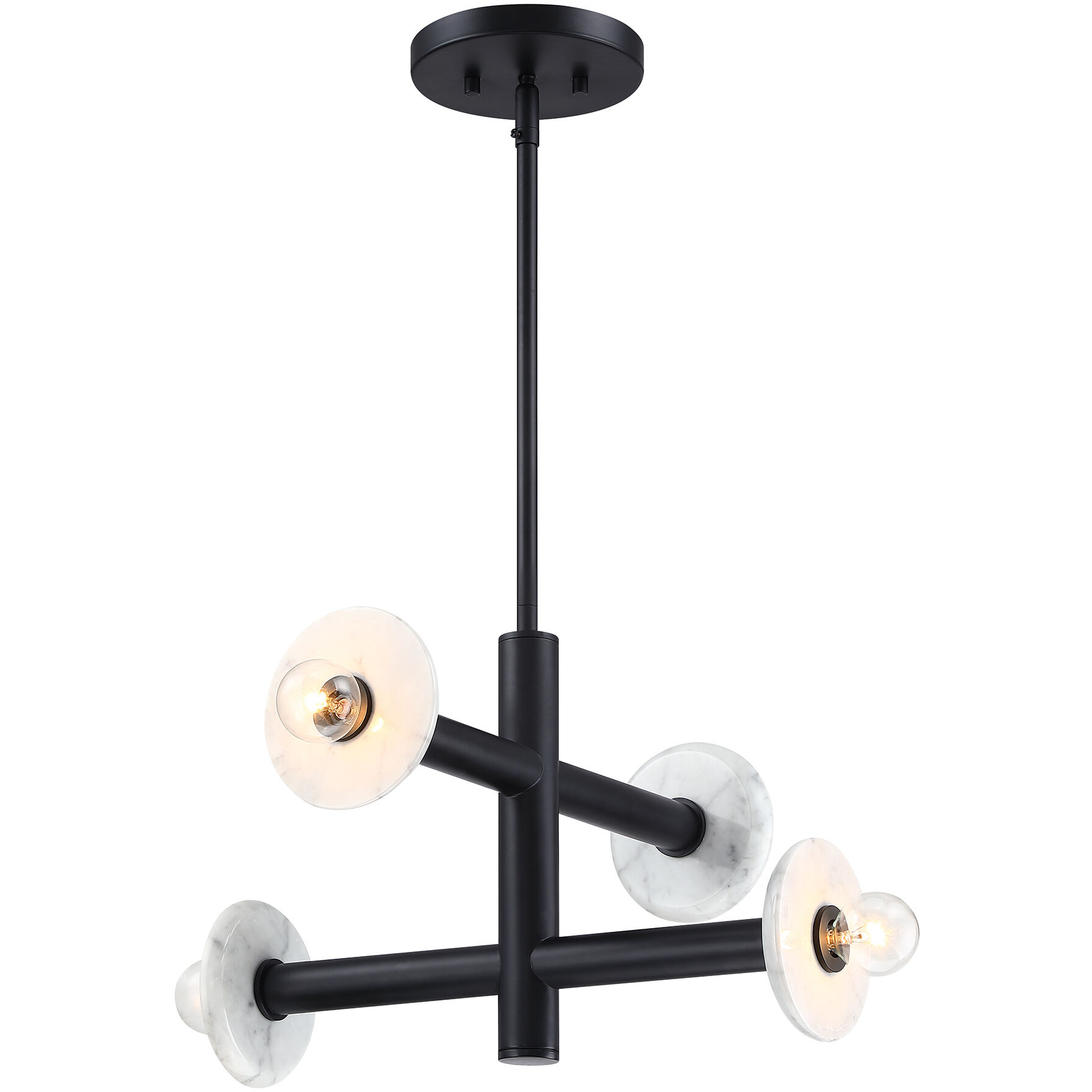 Fina 4 Light 16 inch Matte Black Semi Flush/Convertible Ceiling Light
