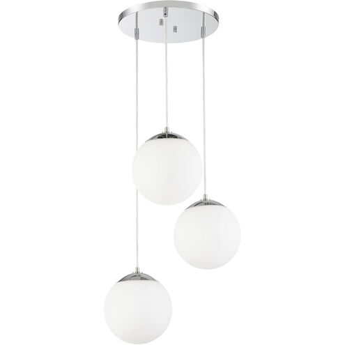 Kelvin 3 Light 17.75 inch Chrome Pendant Ceiling Light