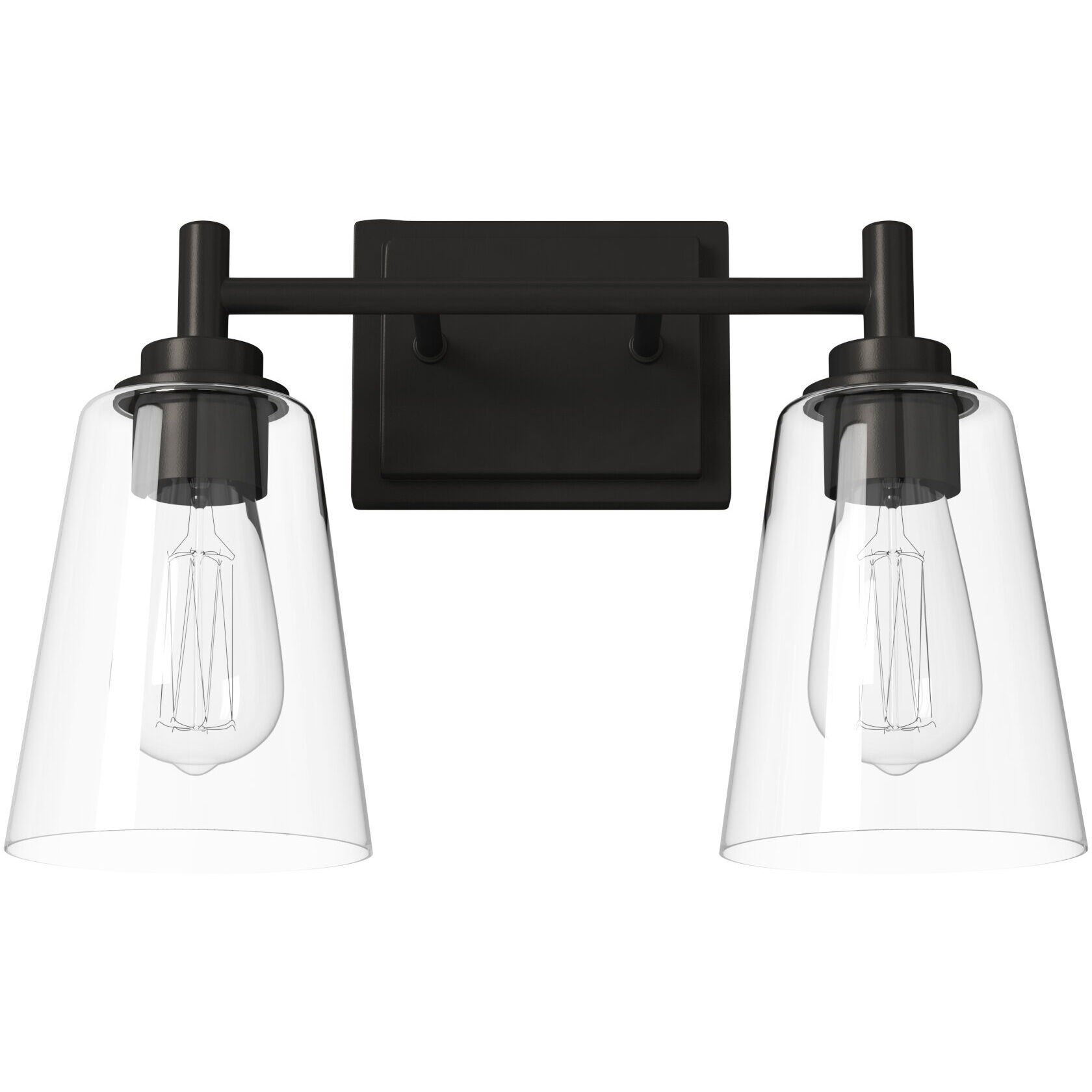 Westin 2 Light 15 inch Matte Black Bath Bar Wall Light 