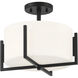 Cambria 2 Light 14 inch Matte Black Semi-Flush Ceiling Light