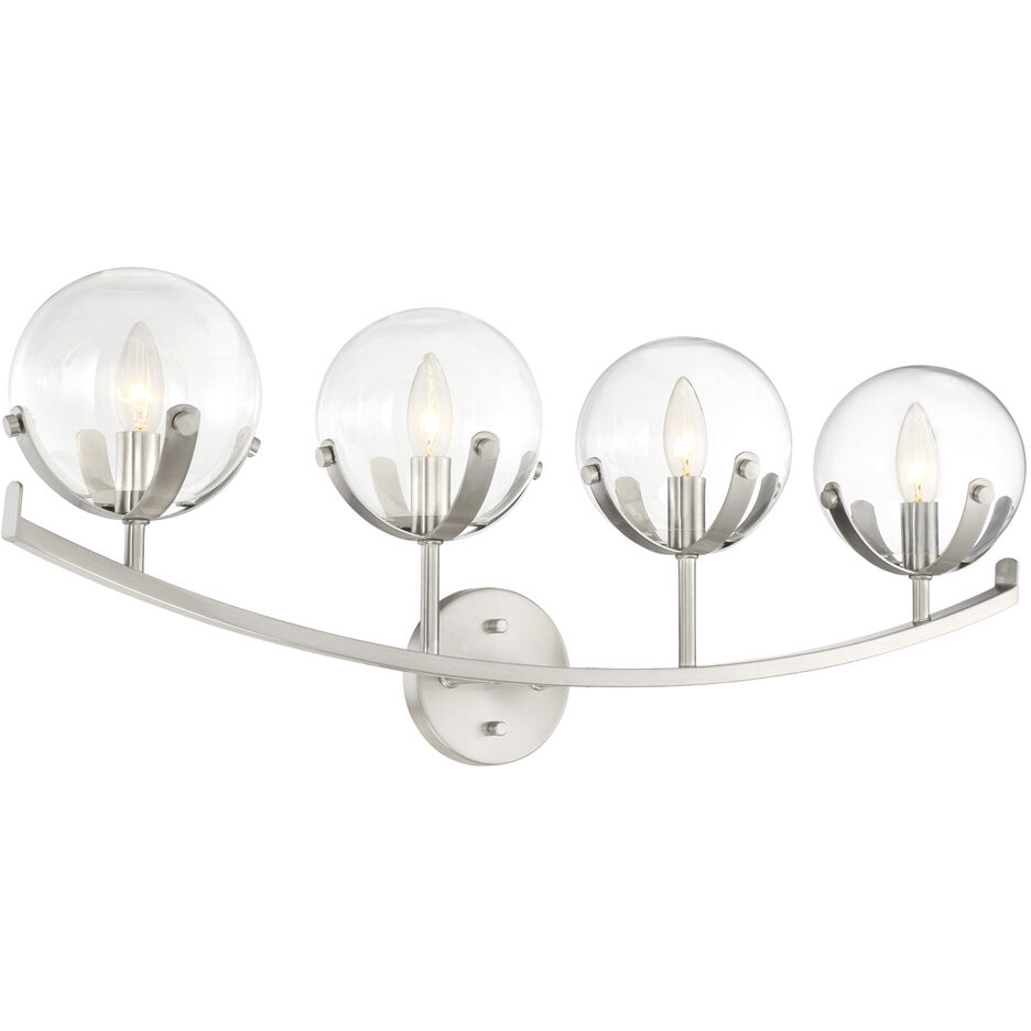 Spyglass 4 Light 30 inch Satin Platinum Bath Light Wall Light