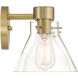 Willow Creek 2 Light 16.5 inch Brushed Gold Vanity Light Wall Light