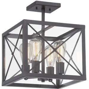 High Line 4 Light 13 inch Satin Bronze Semi-Flush Ceiling Light