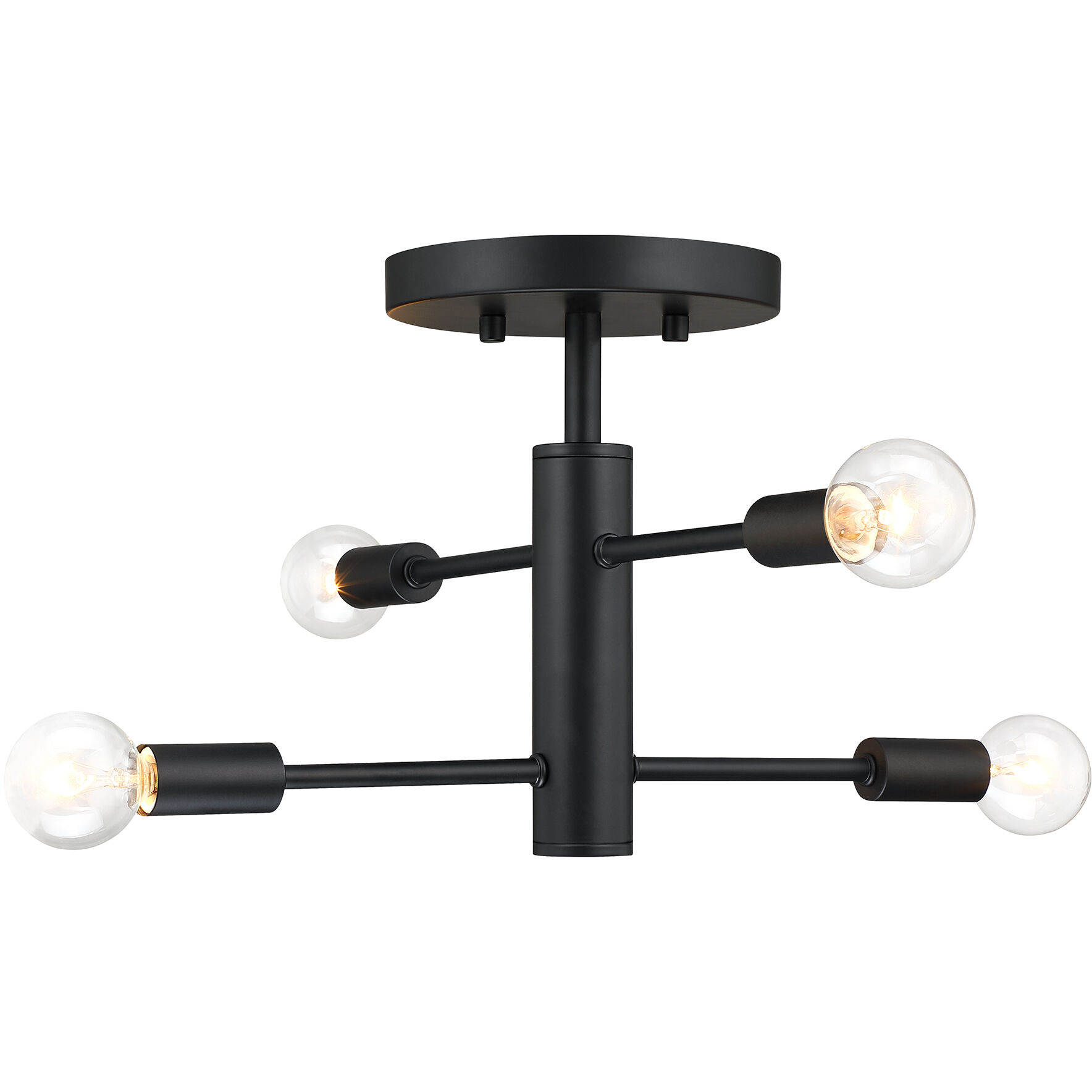 Arlo 4 Light 14.25 inch Matte Black Semi Flush Mount Ceiling Light