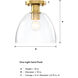 Indigo 1 Light 10 inch Brushed Gold Semi Flush Mount Ceiling Light