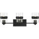 Midnight LA 3 Light 25 inch Matte Black Vanity Light Wall Light