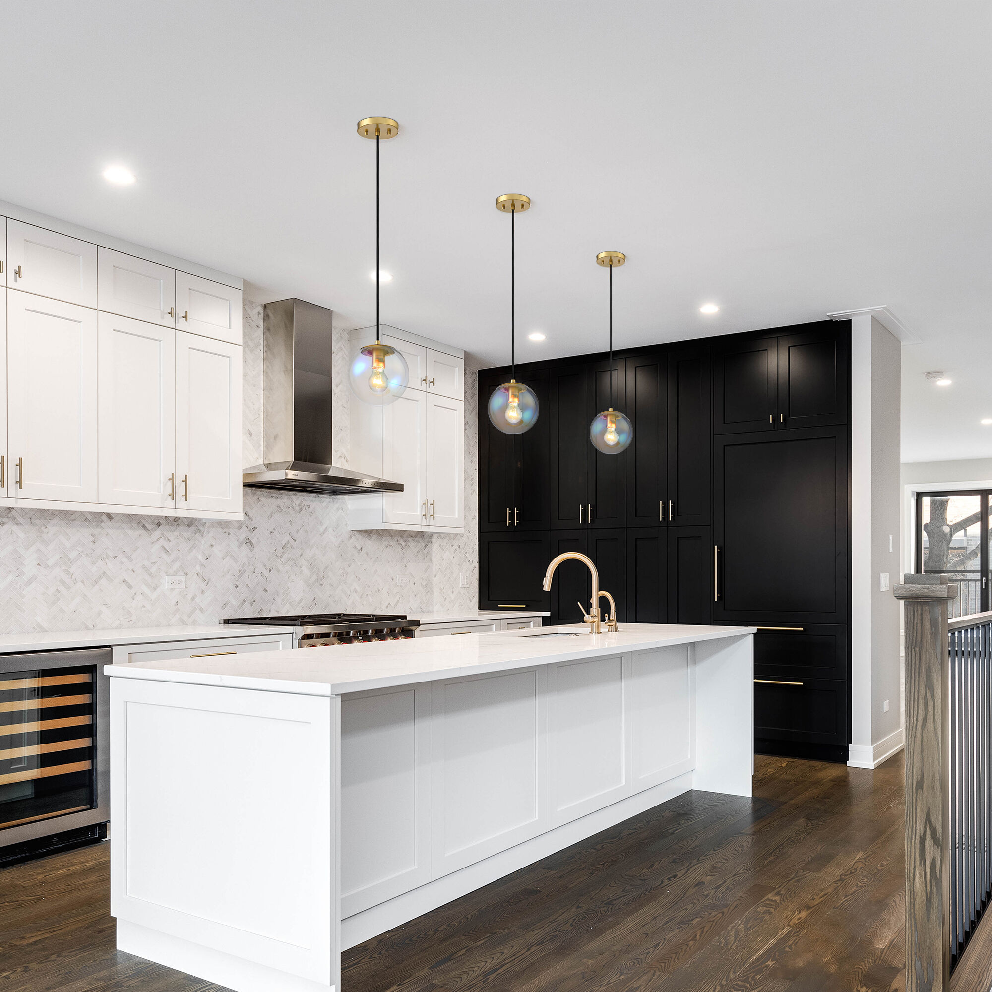 Neva LED 7 inch Brushed Gold Pendant Ceiling Light