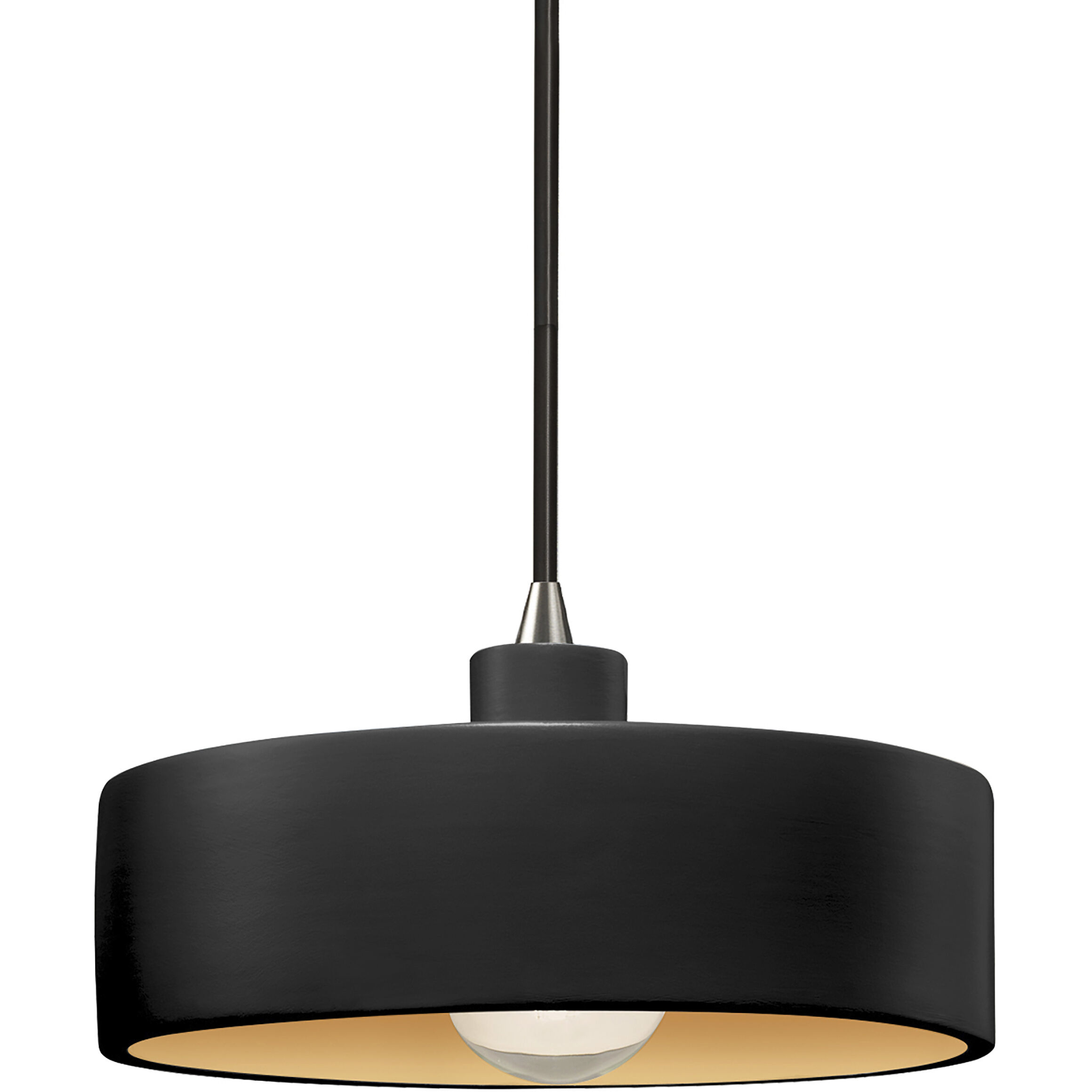 Radiance Collection 1 Light 12 inch Brushed Nickel Pendant Ceiling Light