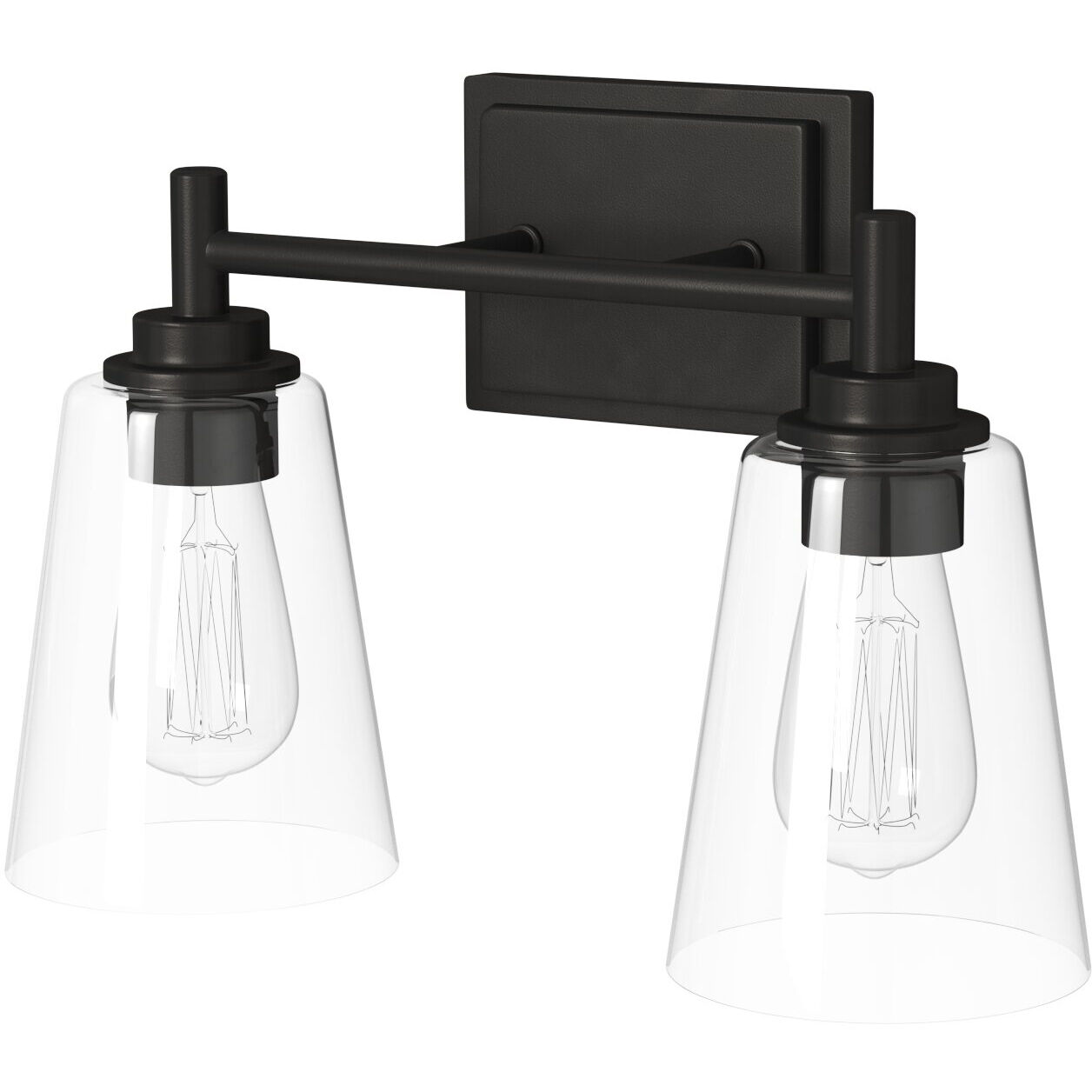 Westin 2 Light 15 inch Matte Black Bath Bar Wall Light 