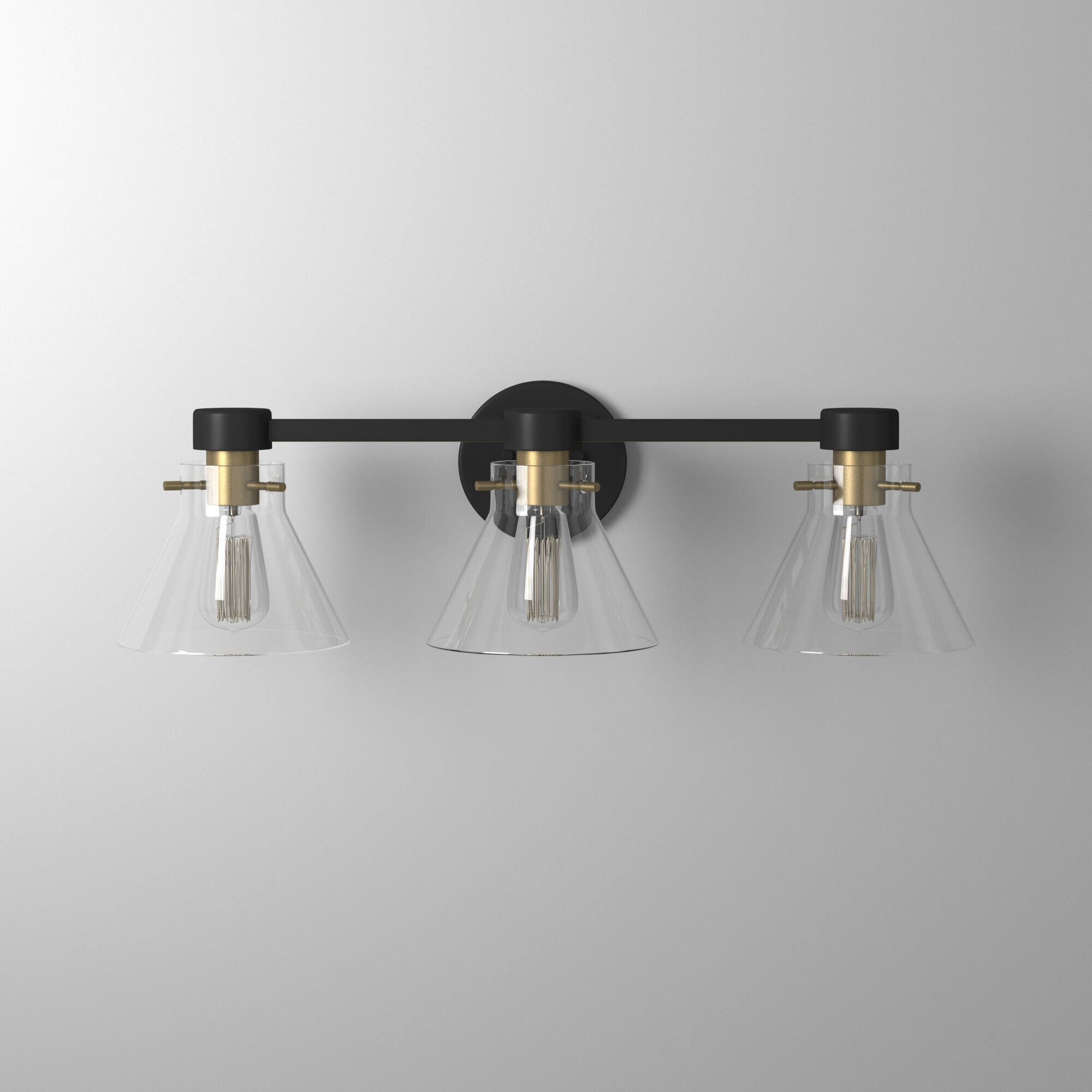 Willow Creek 3 Light 25 inch Matte Black Bath Bar Wall Light