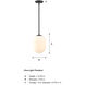Noor 1 Light 8.5 inch Matte Black Pendant Ceiling Light