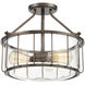 Anson 2 Light 14.38 inch Satin Copper Bronze Semi-Flush Ceiling Light