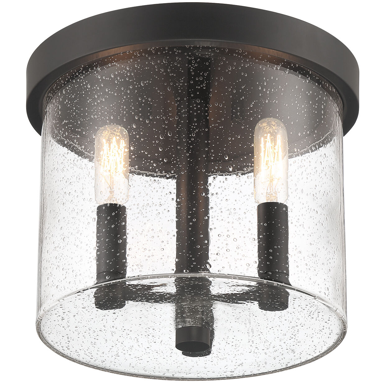 Otto 3 Light 1 inch Matte Black Flush Mount Ceiling Light