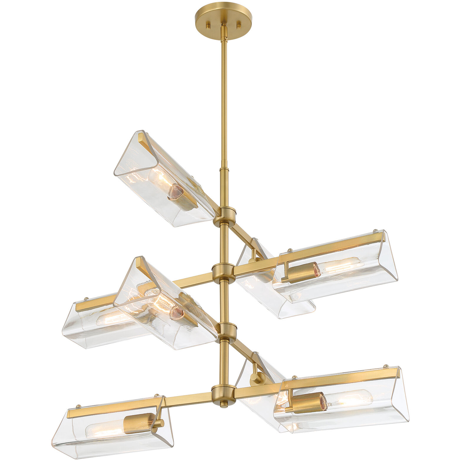 Latitude 8 Light 28.5 inch Brushed Gold Chandelier Ceiling Light