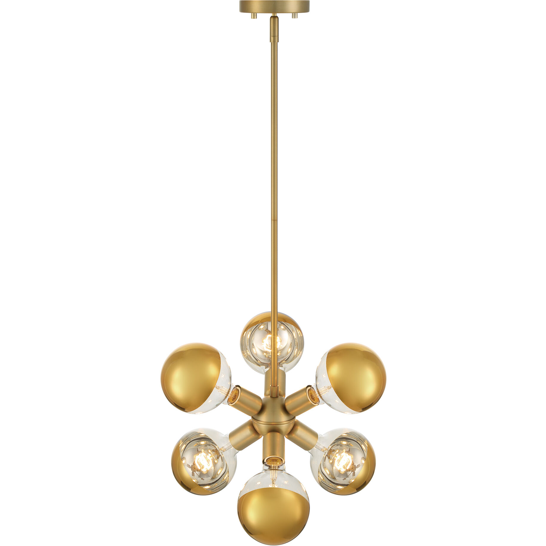 Gambit 6 Light 7 inch Brushed Gold Pendant Ceiling Light