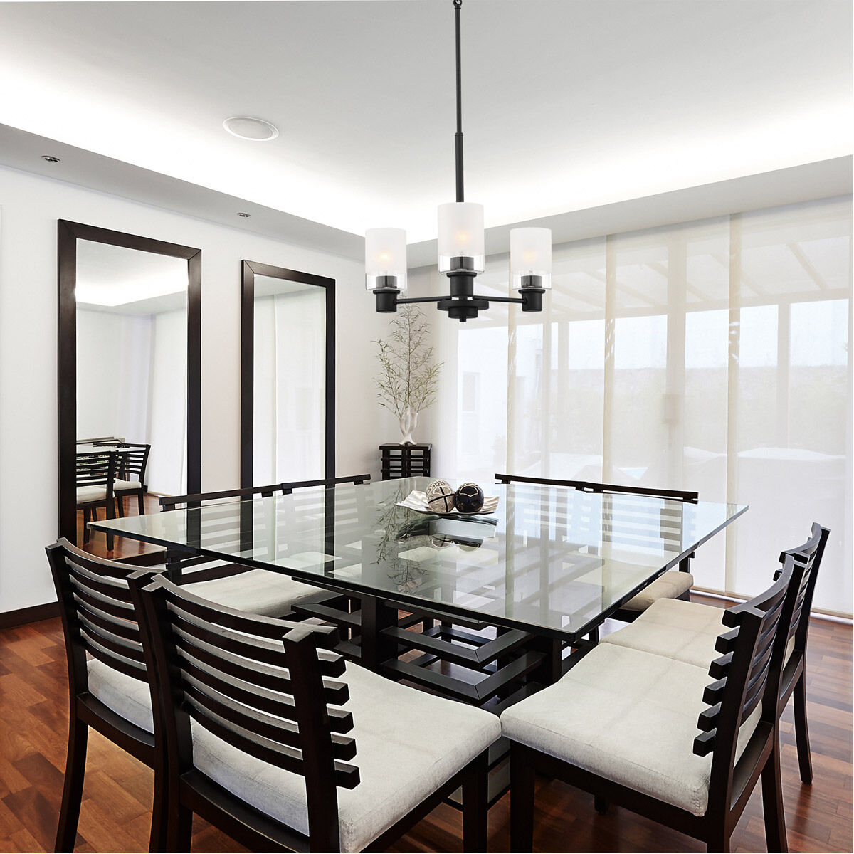 Cedar Lane 3 Light 20 inch Matte Black Chandelier Ceiling Light