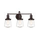 Taylor 3 Light 22.75 inch Satin Bronze Bath Light Wall Light