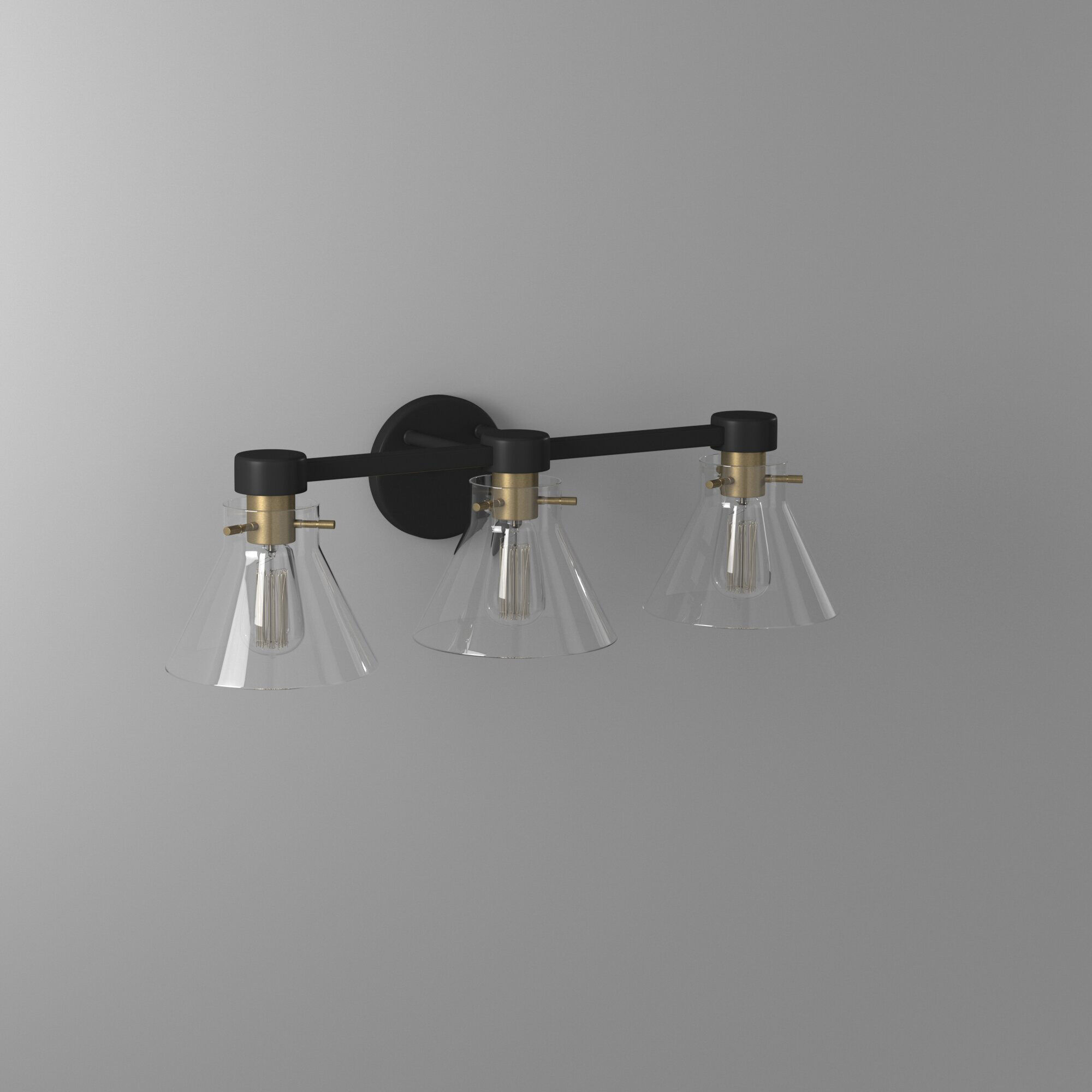 Willow Creek 3 Light 25 inch Matte Black Bath Bar Wall Light