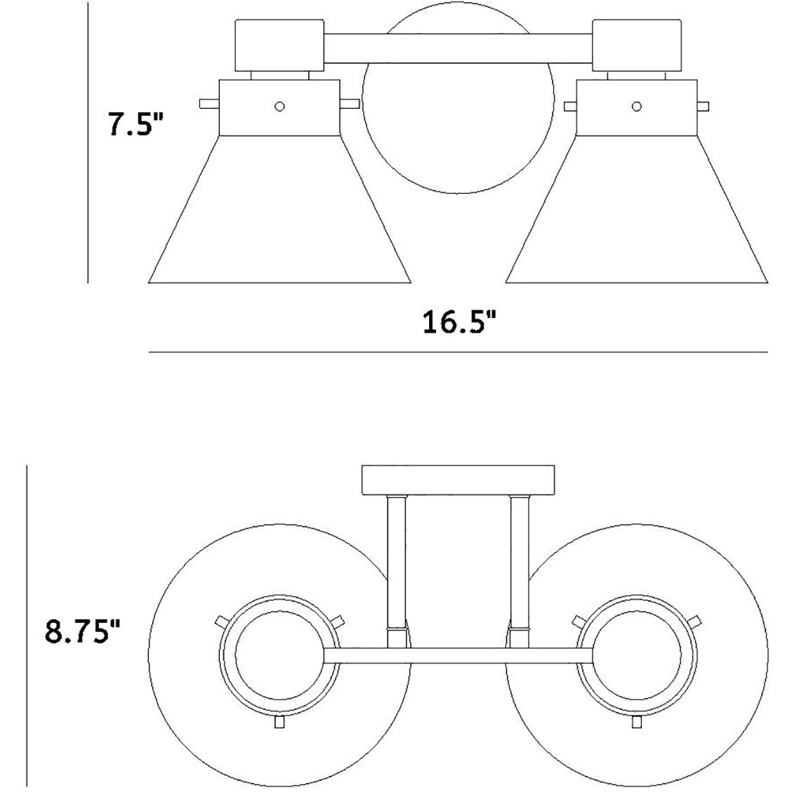 Willow Creek 2 Light 16.5 inch Brushed Gold Vanity Light Wall Light