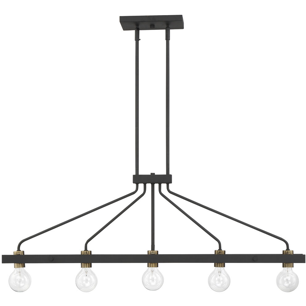 Ravella 5 Light 42 inch Black Chandelier Ceiling Light