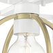 Kew Gardens 1 Light 10 inch Matte White Semi-Flush Ceiling Light