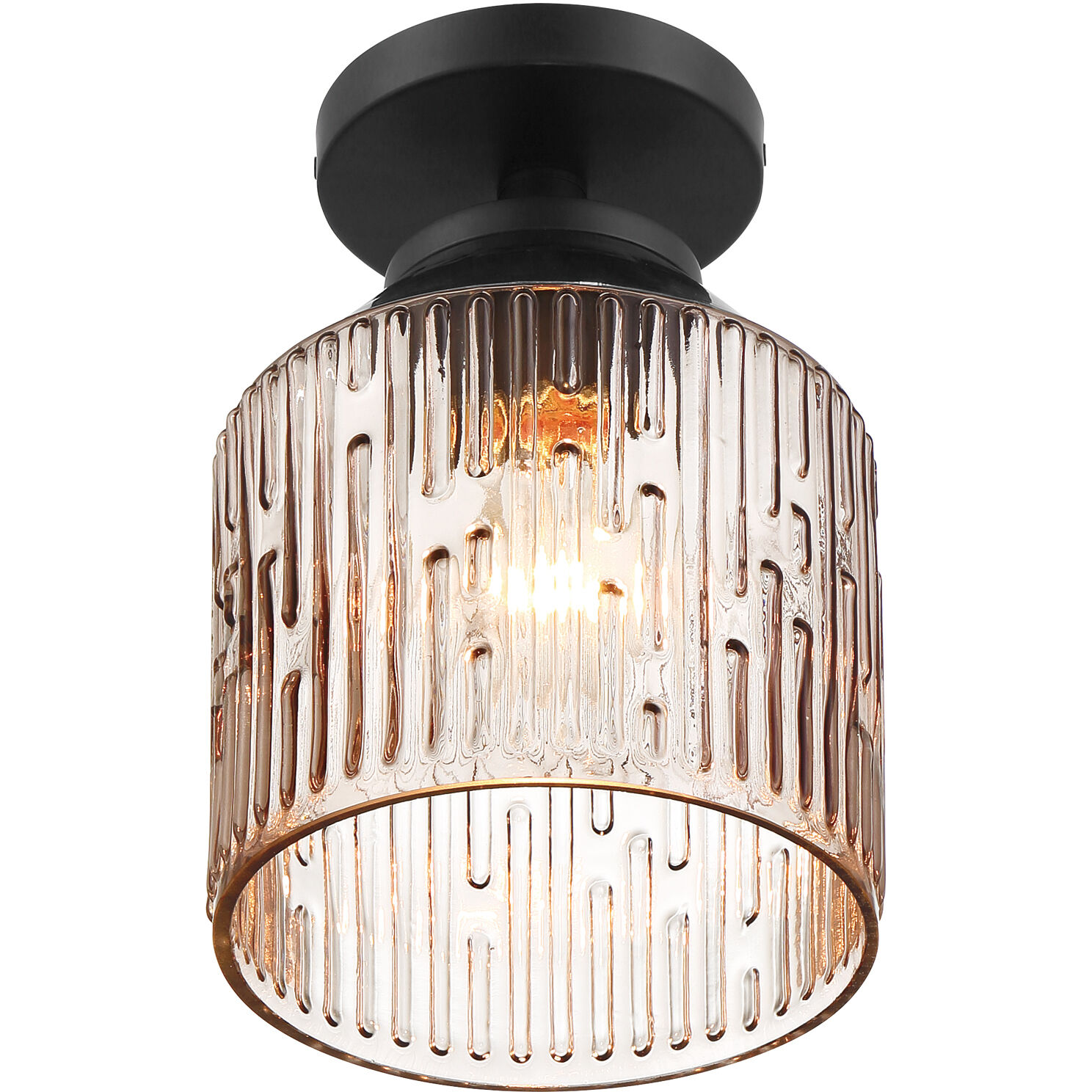 Ele 1 Light 7.25 inch Matte Black Semi-Flush Mount Ceiling Light