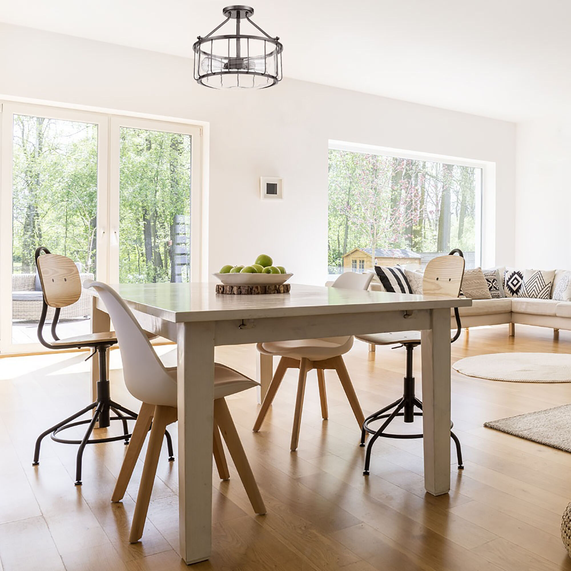 Anson 2 Light 14.38 inch Satin Copper Bronze Semi-Flush Ceiling Light