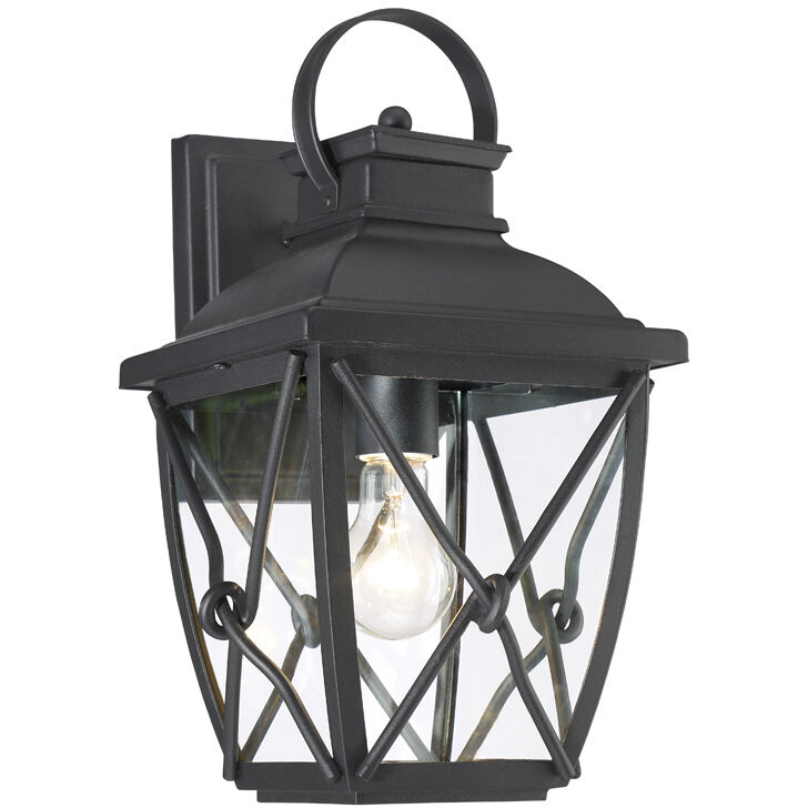 Belmont 1 Light 15 inch Black Outdoor Wall Lantern 