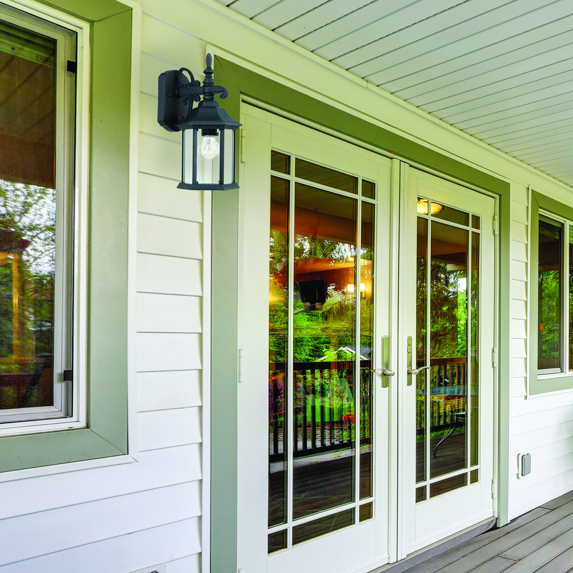 Devonshire 1 Light 14 inch Black Outdoor Wall Lantern