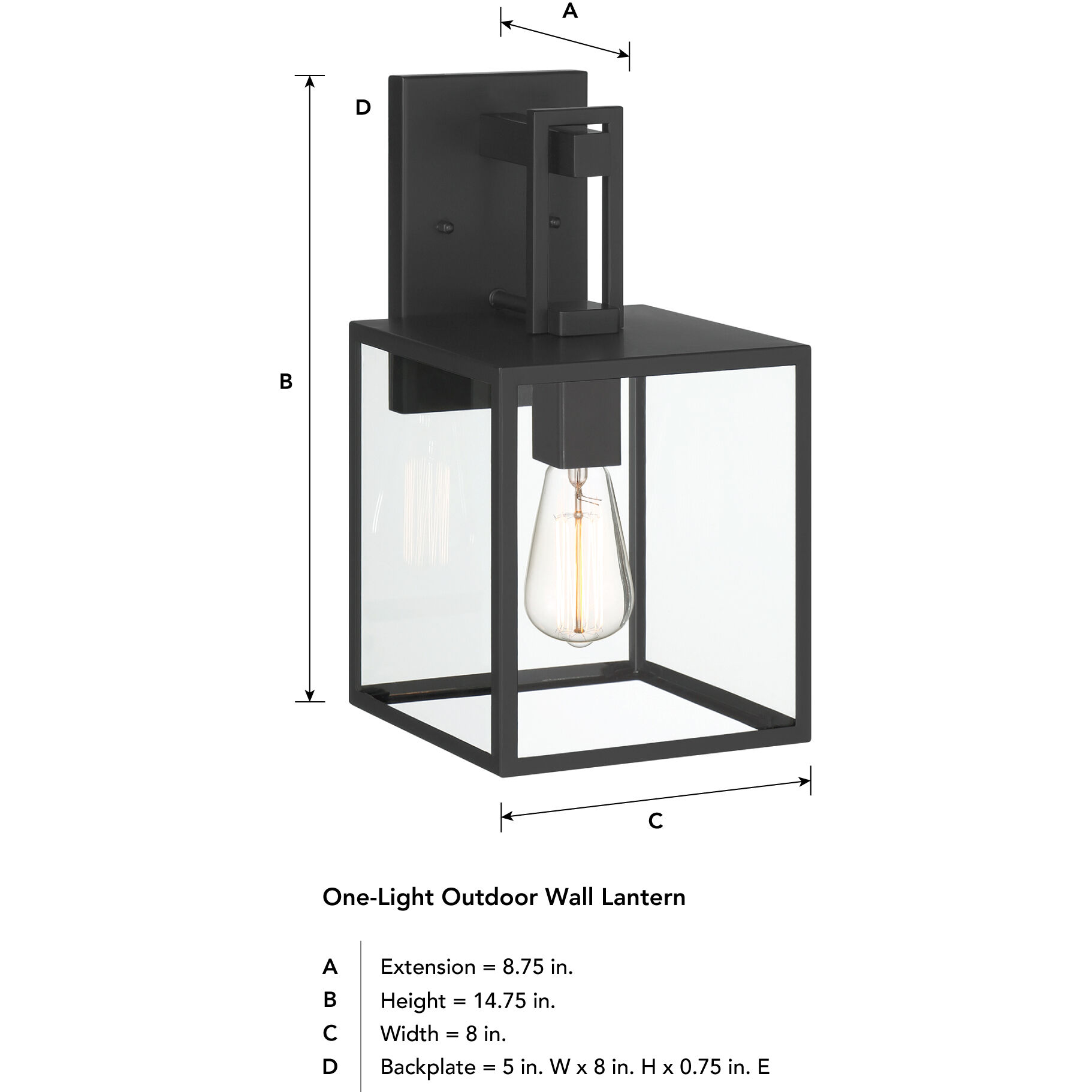 Preston 1 Light 14.75 inch Matte Black Exterior Wall Lantern
