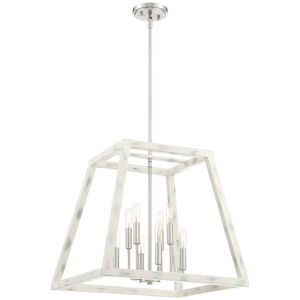 Rhode 8 Light 20 inch Coastal Weathered White Foyer Light Ceiling Light