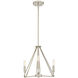 Uptown 3 Light 16 inch Satin Platinum Chandelier Ceiling Light
