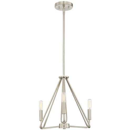 Uptown 3 Light 16 inch Satin Platinum Chandelier Ceiling Light