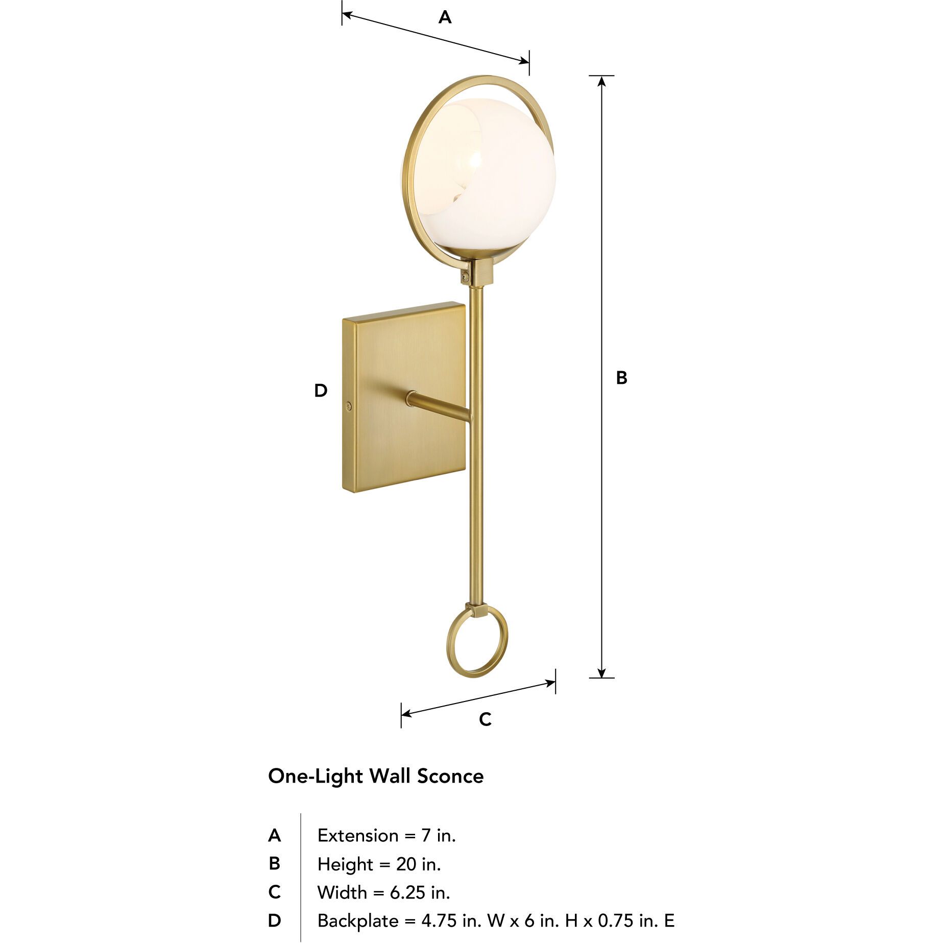 Teatro 1 Light 6.25 inch Brushed Gold Wall Sconce Wall Light